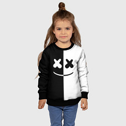 Свитшот детский Marshmello: Black & White, цвет: 3D-черный — фото 2