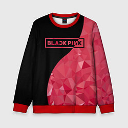 Свитшот детский Black Pink: Pink Polygons, цвет: 3D-красный