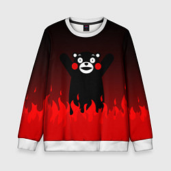 Свитшот детский Kumamon: Hell Flame, цвет: 3D-белый