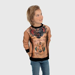 Свитшот детский МакГрегор татуировки, цвет: 3D-черный — фото 2