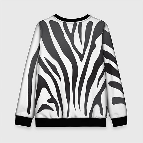 Детский свитшот Африканская зебра / 3D-Черный – фото 2