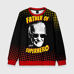Свитшот детский Stan Lee: Father of Superhero, цвет: 3D-красный