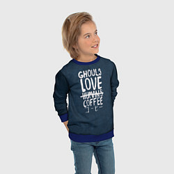 Свитшот детский Ghouls Love Coffee, цвет: 3D-синий — фото 2