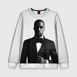 Свитшот детский Kanye West: Halftone, цвет: 3D-белый