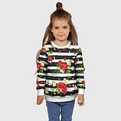 Свитшот детский Розы и орхидеи, цвет: 3D-белый — фото 2