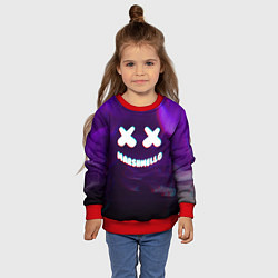 Свитшот детский Marshmello: Violet Glitch, цвет: 3D-красный — фото 2