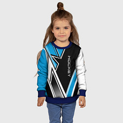 Свитшот детский Hockey black blue white, цвет: 3D-синий — фото 2