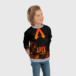 Свитшот детский Apex Legends: Orange Flame, цвет: 3D-меланж — фото 2