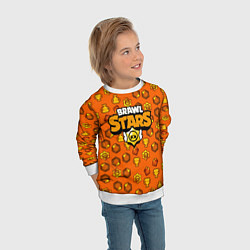 Свитшот детский Brawl Stars: Orange Team, цвет: 3D-белый — фото 2