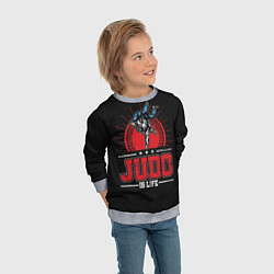 Свитшот детский Judo is life, цвет: 3D-меланж — фото 2