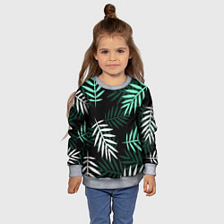 Свитшот детский Листья пальмы, цвет: 3D-меланж — фото 2