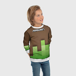 Свитшот детский Minecraft - Логотип, цвет: 3D-белый — фото 2
