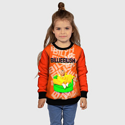 Свитшот детский Billie Eilish: Orange Mood, цвет: 3D-черный — фото 2