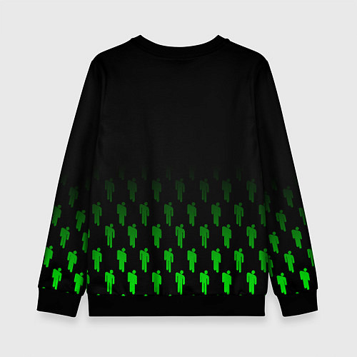 Детский свитшот Billie Eilish: Green & Black Autograph / 3D-Черный – фото 2