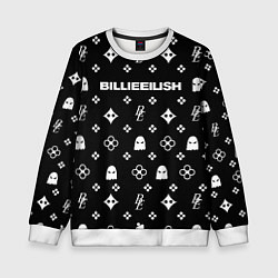 Свитшот детский Billie Eilish: Black Pattern, цвет: 3D-белый