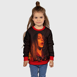 Свитшот детский BILLIE EILISH: Red Mood, цвет: 3D-красный — фото 2