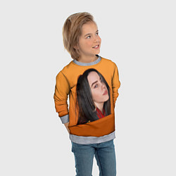 Свитшот детский BILLIE EILISH: Orange Mood, цвет: 3D-меланж — фото 2