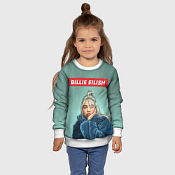 Свитшот детский Billie Eilish, цвет: 3D-белый — фото 2