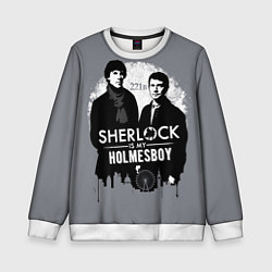 Свитшот детский Sherlock Holmesboy, цвет: 3D-белый