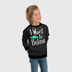 Свитшот детский I want to believe, цвет: 3D-черный — фото 2