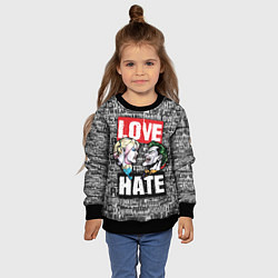 Свитшот детский Love Hate, цвет: 3D-черный — фото 2