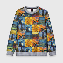 Свитшот детский Картины Ван Гога, цвет: 3D-меланж