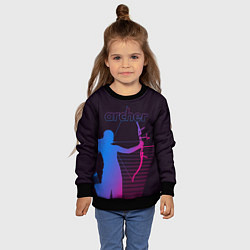 Свитшот детский Archer, цвет: 3D-черный — фото 2