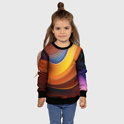 Свитшот детский Плавные Линии, цвет: 3D-черный — фото 2