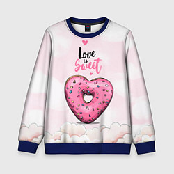 Свитшот детский Пончик сердечко, цвет: 3D-синий