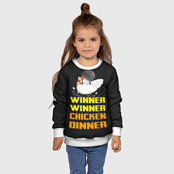 Свитшот детский Winner Chicken Dinner, цвет: 3D-белый — фото 2