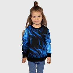 Свитшот детский BLUE FIRE FLAME, цвет: 3D-черный — фото 2