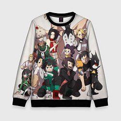 Свитшот детский MY HERO ACADEMIA множество героев, цвет: 3D-черный