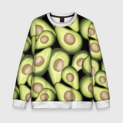 Свитшот детский Avocado background, цвет: 3D-белый