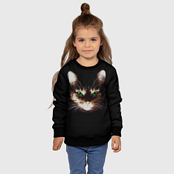 Свитшот детский Зеленоглазый кот, цвет: 3D-черный — фото 2