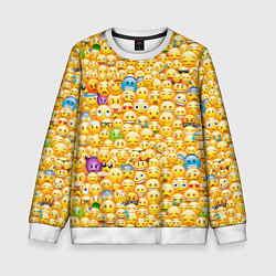 Свитшот детский Смайлики Emoji, цвет: 3D-белый