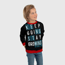 Свитшот детский Keep going stay growing, цвет: 3D-красный — фото 2