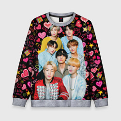 Свитшот детский I Love BTS, цвет: 3D-меланж