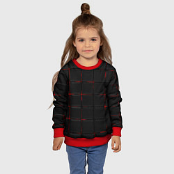 Свитшот детский 3D Плиты Red & Black, цвет: 3D-красный — фото 2