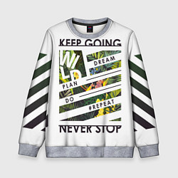 Свитшот детский Off-White: Keep Going, цвет: 3D-меланж