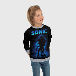 Свитшот детский Sonic in shadow, цвет: 3D-меланж — фото 2