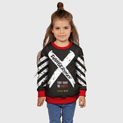 Свитшот детский Off-White: Dangerous, цвет: 3D-красный — фото 2