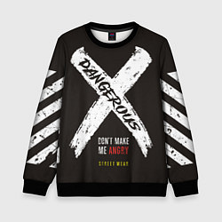 Свитшот детский Off-White: Dangerous, цвет: 3D-черный