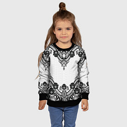 Свитшот детский Кружева, цвет: 3D-черный — фото 2