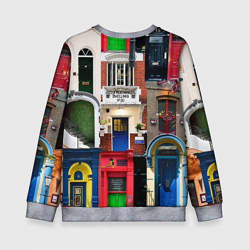 Детский свитшот London doors цифровой коллаж / 3D-Меланж – фото 2