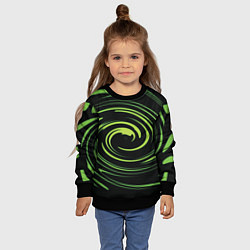 Свитшот детский Twisted greens, цвет: 3D-черный — фото 2