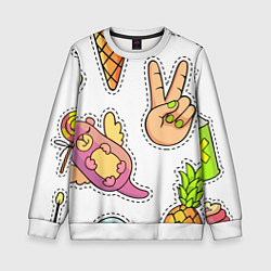 Свитшот детский Emoji, цвет: 3D-белый