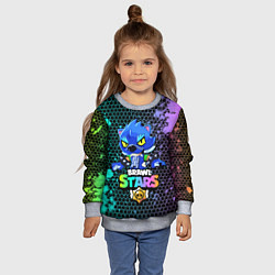 Свитшот детский Brawl Stars LEON, цвет: 3D-меланж — фото 2