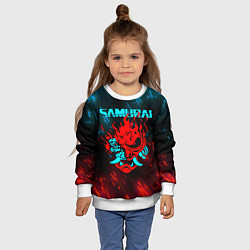 Свитшот детский CYBERPUNK 2077 SAMURAI, цвет: 3D-белый — фото 2