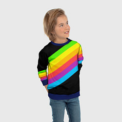 Свитшот детский НЕОНОВЫЕ ЛИНИИ, цвет: 3D-синий — фото 2