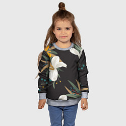 Свитшот детский Цветочный арт, цвет: 3D-меланж — фото 2